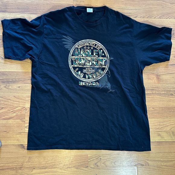 Harley-Davidson of Las Vegas 100% Cotton Size 3XL Camo Eagle Front/Back print - Picture 3 of 7